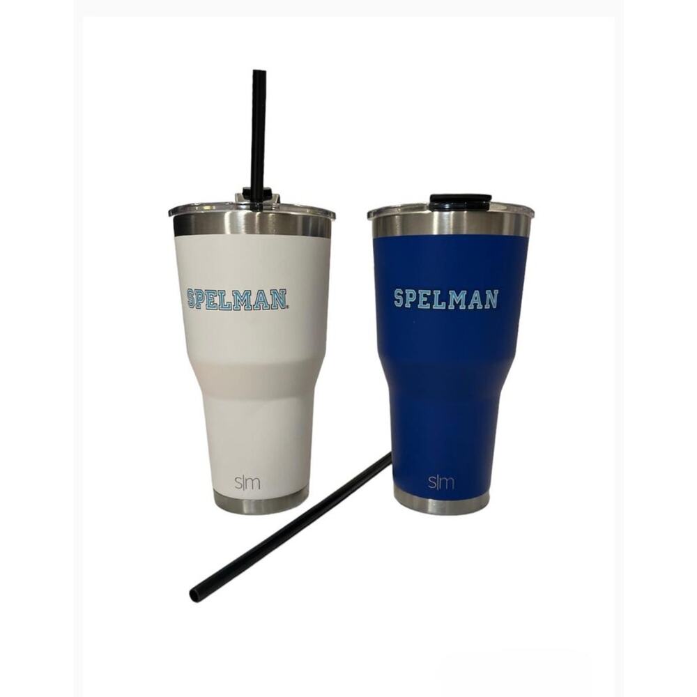 Spelman College Tumblers with Lid and Straw 2 in Set  30oz
